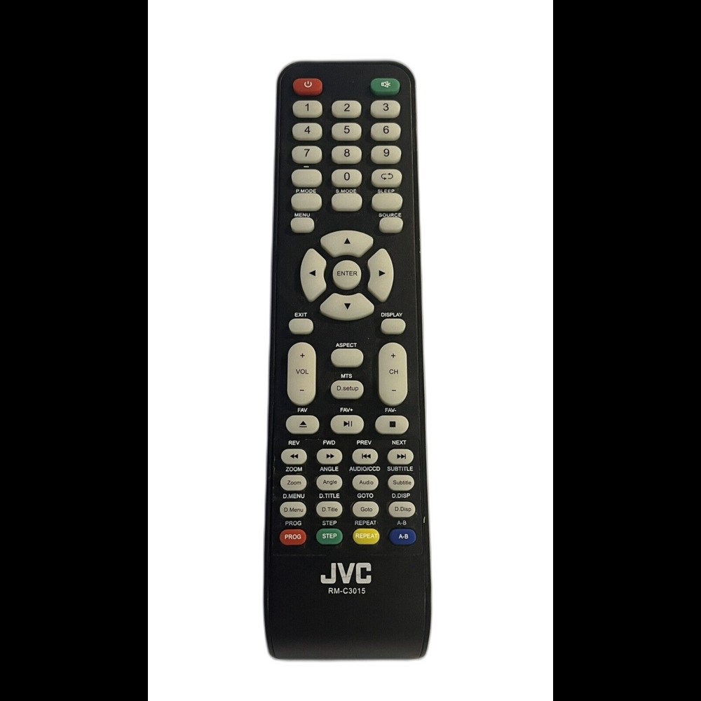 Original JVC RM-C3015 TV/DVD Replacement Black Remote Control Tested